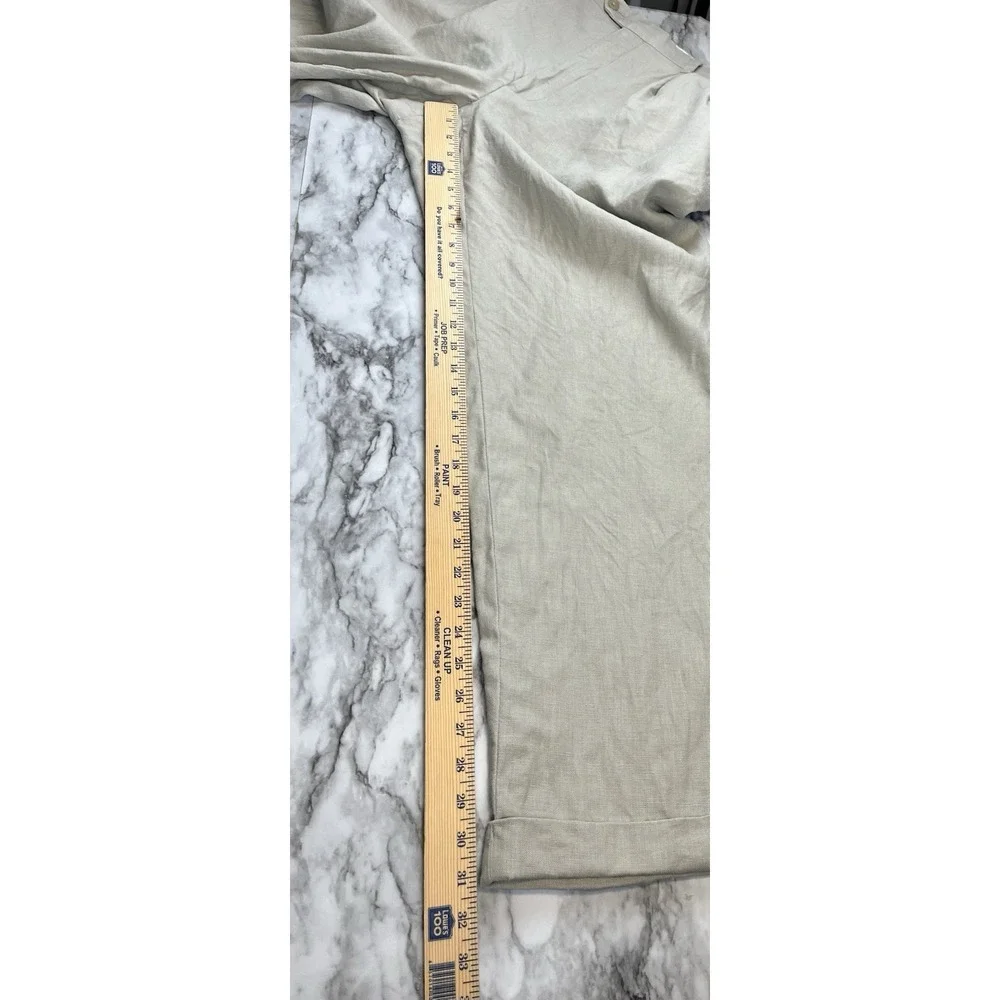 Lauren Ralph Lauren Mens 100% Linen Pants 36 x 32 Beige Classic Old Money